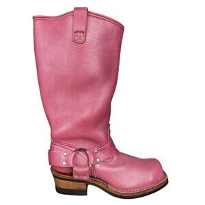 Rare Wesco Women’s Custom Pink Leather 15” Harness Moto Boot Size US 8.5